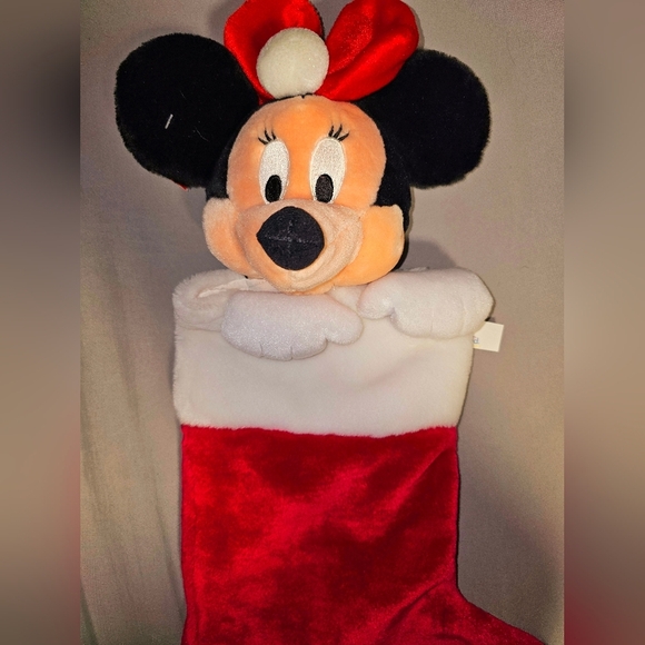 BNWTS Vintage Disney Park Minnie Mouse Christmas Stocking - Picture 2 of 5